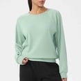 thumbnail image 1 of Craaazy Casual Womens Waffle Knit Sweatshirt Crew Neck Raglan Sleeve Loose Fit Top for Sports and Daily Wear Gifts, 1 of 9