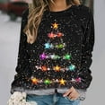 thumbnail image 1 of Craaazy Christmas Dresses For Women Long Sleeve Tops Christmas Tree Printed Christmas Trees With Lights Printed Christmas Gifts Crewneck Blouse Gifts, 1 of 6