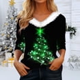 thumbnail image 1 of Craaazy Christmas Fall Sweaters Fuzzy V Neck Long Sleeve Shirts Xmas Graphic Casual Top Gifts For Women, 1 of 4