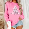 thumbnail image 1 of Craaazy Christmas Fashion Long Sleeve Round Neck Shirts for Women Christmas Printing Loose Blouse Capless Gifts Sweatshirts Top, 1 of 6