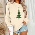 thumbnail image 1 of Craaazy Christmas Fashion Long Sleeve Round Neck Shirts for Women Christmas Printing Loose Blouse Capless Gifts Sweatshirts Top, 1 of 6