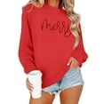 thumbnail image 1 of Craaazy Christmas Fashion Long Sleeve Round Neck Shirts for Women Christmas Printing Loose Blouse Capless Sweatshirts Top Gifts, 1 of 8