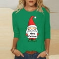 thumbnail image 1 of Craaazy Christmas Gifts For Women Crew Neck 3/4 Sleeve Xmas Shirts Funny Santa Christmas Tree Graphic Pullover Snowman Sweatshirts Womens Tops, 1 of 5