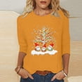 thumbnail image 1 of Craaazy Christmas Gifts For Women Crew Neck 3/4 Sleeve Xmas Shirts Funny Santa Christmas Tree Graphic Pullover Snowman Sweatshirts Womens Tops, 1 of 5