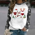 thumbnail image 1 of Craaazy Christmas Gifts Womens Shirts Fashion Casual Christmas Printed Round Neck Loose Long Sleeve Capless Sweatshirt Top Gifts For Women, 1 of 4