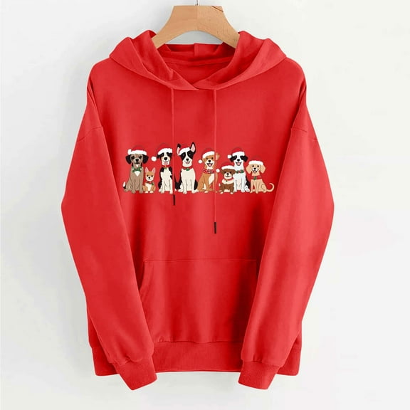 Craaazy Christmas Hoodie for Women Xmas Tree Printed Xmas Santa Graphic Hooded Sweatshirt Gifts