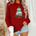 thumbnail image 1 of Craaazy Christmas Long Sleeve Shirts For Women Funny Christmas Tree Bow Cute Xmas Shirts Crew Neck Sweatshirt Santa Pullover Snowman Tops Womens Tops, 1 of 6