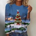 thumbnail image 1 of Craaazy Christmas Shirts Womens Round Neck Long Sleeve Christmas Printed Shirts Gifts, 1 of 4