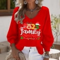 thumbnail image 1 of Craaazy Christmas Shirts for Women Fashion Clothing Christmas Printed 3/4 Sleeve V Neck Xmas Womens Tops Gifts, 1 of 3