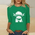 thumbnail image 1 of Craaazy Christmas Shirts for Women Fashion Printed 3/4 Sleeve Casual Tops Gifts, 1 of 5