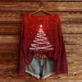 thumbnail image 1 of Craaazy Christmas Sweaters for Women Knitted Fall Winter Xmas Print Women Pullover Sweater Crew Neck Long Sleeved Christmas Print Graphic Festival Tops Gifts, 1 of 6