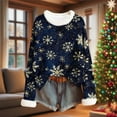thumbnail image 1 of Craaazy Christmas Sweaters for Women Santa Printed Furry Crew Neck Christmas Printed Sweaters Gifts For Women, 1 of 4