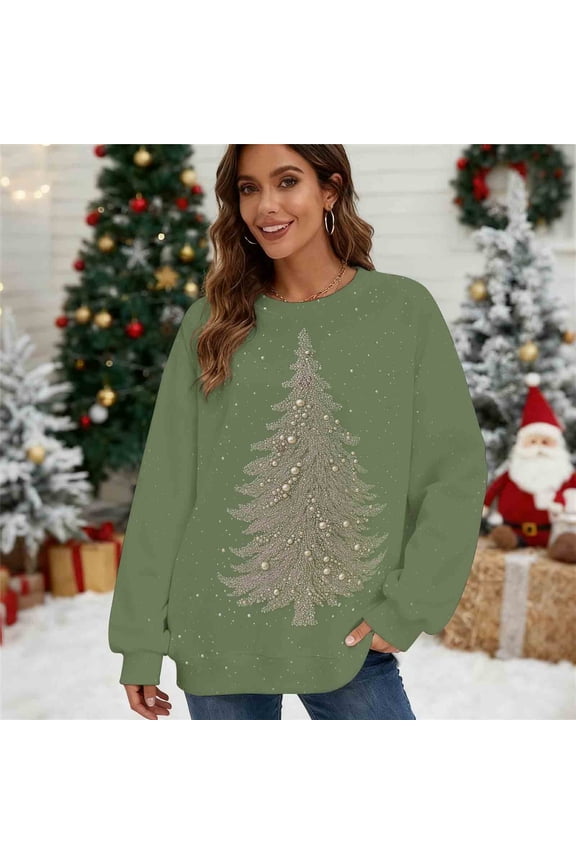 Christmas Sweatshirts for Men and Women Long Sleeve Christmas Graphic Print Casual Women's Shirts Gifts