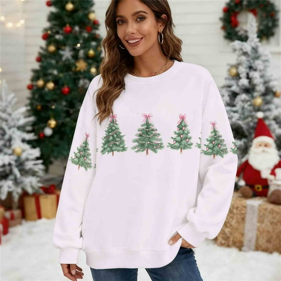 Craaazy Christmas Sweatshirts for Men and Women Long Sleeve Christmas Graphic Print Casual Women's Shirts Gifts