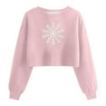 thumbnail image 1 of Craaazy Christmas T-Shirts For Women Funny Christmas Printed Casual Round Neck Long Sleeved Pullover Crop Tops Womens Tops, 1 of 6