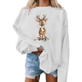 thumbnail image 1 of Craaazy Christmas Trees With Lights Printed Shirts For Women Long Sleeve Crew Neck Santa Xmas Printed Sweatshirts Gifts For Women, 1 of 4