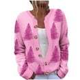 thumbnail image 1 of Craaazy Christmas Women's Cardigan Long-Sleeved Fashion Printed Button Top Muti-Color Knitted Coat Gifts for Women, 1 of 2