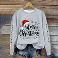 thumbnail image 1 of Craaazy Christmas Women's Fashion Long Sleeve Round Neck T-Shirt Christmas Printing Loose Blouse Hoodless Sweatshirts Top Gifts, 1 of 4