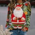 thumbnail image 1 of Craaazy Christmas Womens Shirts Casual Round Neck Long Sleeved Xmas Blouse Christmas Fashion Printing Womens Tops Gifts for Women, 1 of 5