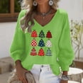 thumbnail image 1 of Craaazy Christmas Womens Shirts Christmas Printed Long Sleeve V Neck Fashion Clothing Xmas Womens Tops Gifts, 1 of 3