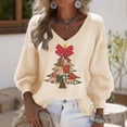 thumbnail image 1 of Craaazy Christmas Womens Shirts Christmas Printed Long Sleeve V Neck Fashion Clothing Xmas Womens Tops Gifts, 1 of 3