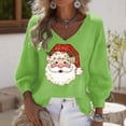 thumbnail image 1 of Craaazy Christmas Womens Shirts Christmas Printed Long Sleeve V Neck Fashion Clothing Xmas Womens Tops Gifts, 1 of 3