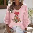 thumbnail image 1 of Craaazy Christmas Womens Shirts Christmas Printed Long Sleeve V Neck Fashion Clothing Xmas Womens Tops Gifts, 1 of 3