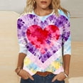 thumbnail image 1 of Craaazy Cozy Valentines Day T Shirts for Women Crew Neck 3/4 Sleeve Tops Gifts, 1 of 6