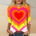 thumbnail image 1 of Craaazy Cozy Valentines Day T Shirts for Women Crew Neck 3/4 Sleeve Tops Gifts, 1 of 6
