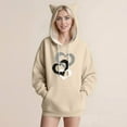 thumbnail image 1 of Craaazy Cute Cat Ears Hooded Pullover For Womens Casual Print Long Sleeve Hooded Drawstring Gifts Loose Sweater With Pocket, 1 of 4