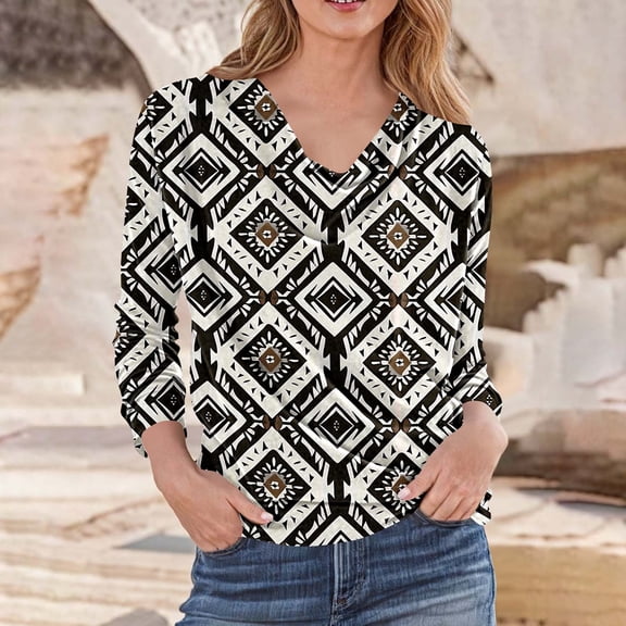 Craaazy Dressy Blouses For Women Long Sleeved Pleated Collar Casual Printed Loose And Fashionable Tops Gifts For Women