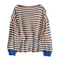 thumbnail image 1 of Craaazy Fall Sweaters For Women Stripe Hollow Out Knit Pullover Long Sleeve Knitted Tops Gifts, 1 of 4