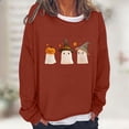 thumbnail image 1 of Craaazy Halloween Shirts For Women Fake Two Piece Casual Crew Neck Long Sleeve pullover Halloween Print Tops Gifts, 1 of 6