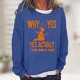 thumbnail image 1 of Craaazy Halloween Shirts For Women Fake Two Piece Casual Crew Neck Long Sleeve pullover Halloween Print Tops Gifts, 1 of 6