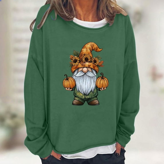 Craaazy Halloween Shirts For Women Fake Two Piece Casual Crew Neck Long Sleeve pullover Halloween Print Tops Gifts