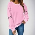 thumbnail image 1 of Craaazy Halloween Shirts For Women Long Sleeve Round Neck Halloween Ghost Sweatshirts for Women Halloween Graphic Top Gifts For Women, 1 of 4