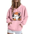thumbnail image 1 of Craaazy Halloween Sweatshirt For Women Long Sleeve Hooded Tops With Pocket Halloween Printed Casual Loose Sweatshirt Gifts For Women, 1 of 4
