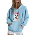 thumbnail image 1 of Craaazy Halloween Sweatshirt For Women Long Sleeve Hooded Tops With Pocket Halloween Printed Casual Loose Sweatshirt Gifts For Women, 1 of 4