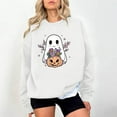 thumbnail image 1 of Craaazy Halloween Sweatshirt Women's Loose Casual Printed Long Sleeved Sweatshirt Fashionable Round Neck Top Gifts For Women, 1 of 4
