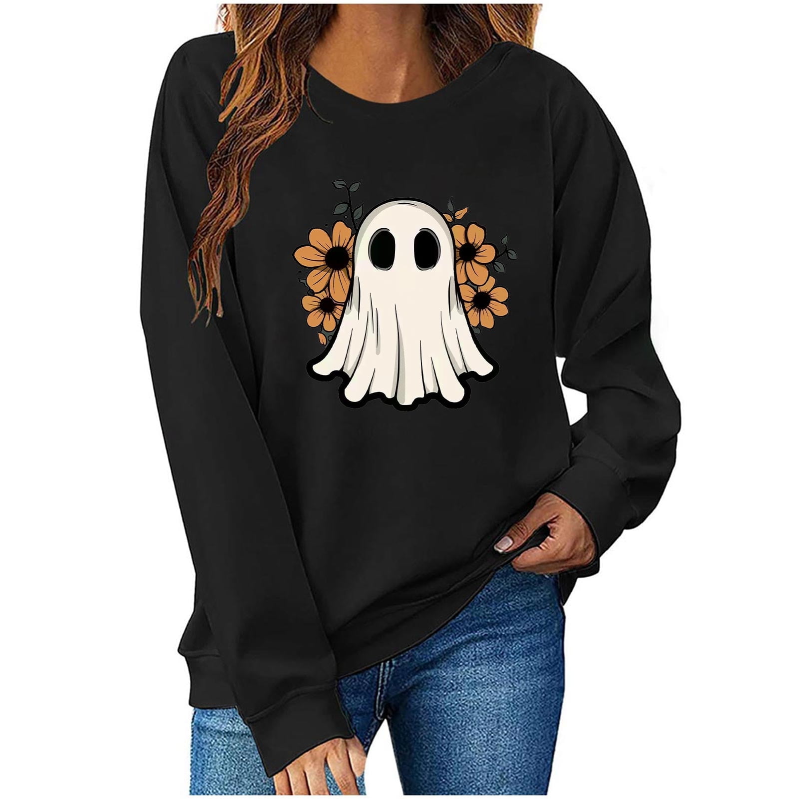 Women's 'Tis The Season Sweatshirt - Blue Christmas Tree Print, Long Sleeve Crewneck Pullover