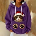 thumbnail image 1 of Craaazy Hooded Sweatshirts for Women Christmas Print Long Sleeve Tops Gifts, 1 of 5