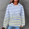 thumbnail image 1 of Craaazy Hoodies for Women Striped Waffle Drawstring Pockets Hooded Sweatshirts Ladies Fall Pullover Winter Long Sleeve Loose Fit Tops Gifts, 1 of 5