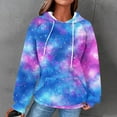 thumbnail image 1 of Craaazy Hoodies For Women Waffle Hooded Sweater Long Sleeve Casual Drawstring Tie-dye Pullover Pocket Tops Womens Tops, 1 of 5