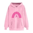 thumbnail image 1 of Craaazy Hoodies for Women Breast Cancer Awareness Pink Ribbon Hooded Sweatshirt Long Sleeve Drawstring Hoodie with Pockets Bow Graphic Pullover Tops Gifts, 1 of 2