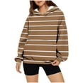 thumbnail image 1 of Craaazy Hoodies for Women Long Sleeve Loose Sweatshirts Striped Polka Dot Print Pocket Pullover Tops Gifts, 1 of 4