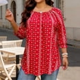 thumbnail image 1 of Craaazy Ladies Plus Size Printed Topss, Round Neck Ruffle Sleeve Casual Shirt, Loose Fit Comfy Blouse for Everyday Outfits Gifts, 1 of 7