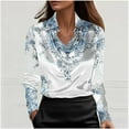thumbnail image 1 of Craaazy Long Sleeve Tops for Women Casual Cowl Neck Long Sleeve Lapel Shirts Gifts, 1 of 5