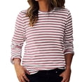 thumbnail image 1 of Craaazy Long Sleeve Tops for Women Color Striped Crewneck Fall Winter Casual Clothes Gifts, 1 of 6