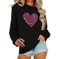 thumbnail image 1 of Craaazy Long-sleeved Round Neck Pullover Casual Printed Loose Sweatshirt for Women Gifts Pink Ribbon Print Blouse, 1 of 4