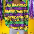 thumbnail image 1 of Craaazy Mardi Gras Shirts for Women Casual Long Sleeve Carnival Pullover Tops Gifts, 1 of 6